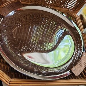 Vintage Kromex MCM Wooden Handled Serving Tray